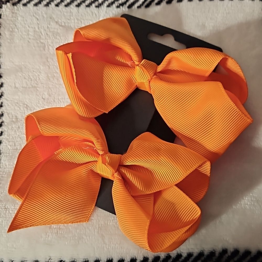Pair orange Fall 6" Bows